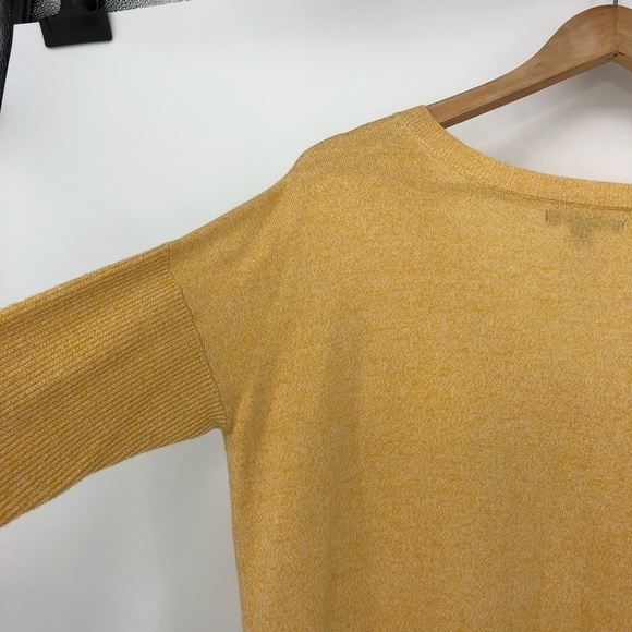 AEO mustard yellow v-neck long high low sweater, S - Picture 3 of 11